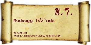 Medvegy Tünde névjegykártya