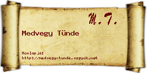 Medvegy Tünde névjegykártya
